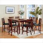   Home Hoyt Counter Height Dining Table Set in Black / Cherry (9 Pieces