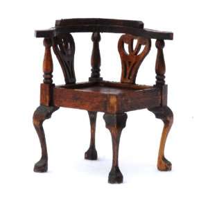 Dollhouse Furniture  Chippendale Corner Chair Circa 1750 1780 #40037 