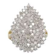 cttw Diamond Ring Gold Over Silver 