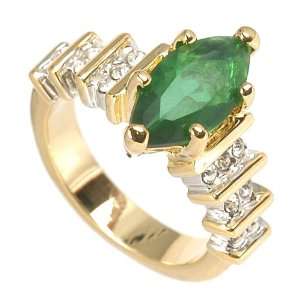  Marquise Emerald CZ in Gold Plating Jewelry