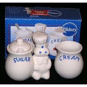  Pillsbury Doughboy Sugar and Creamer Set 2002 Kitchen 