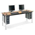Smith Carrel 01561C OAK HPL Computer Table Adjustable Height