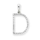 Jewelry Adviser pendants 14k White Gold Diamond Initial D Pendant