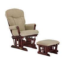 Shermag Cherry Glider and Ottoman Combo With Fern Fabric   Shermag 
