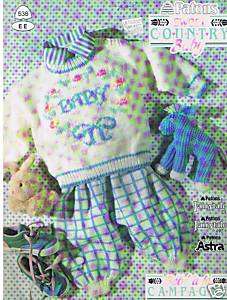 Knitting Pattern Sweet Country Baby Dress Sweater Pants  
