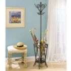 Powell Garden District Matte Black with Gold Coat Rack with 
