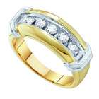 Sea of Diamonds 1/2 Carat Diamond Mens 10k Two Tone Gold Wedding Ring 