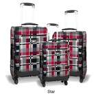 World Crescent 3 Piece 4 Wheels Expandable Luggage Set   Color Star