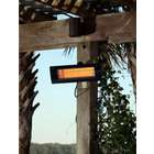   Living Black Steel Wall Mounted Infrared Patio Heater w/ Glass Front