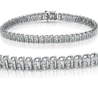 Hugs & Kisses Diamond Tennis Bracelet 1/2 Carat (ctw) in Sterling 