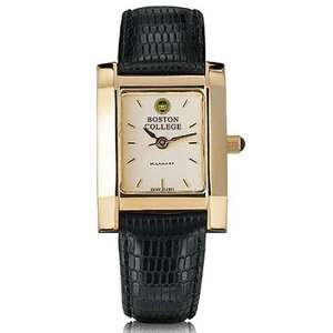   Swiss Watch   Gold Quad Watch with Leather Strap