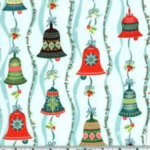   Berry Holiday Bells Minty Fabric By The Yard Arts, Crafts & Sewing