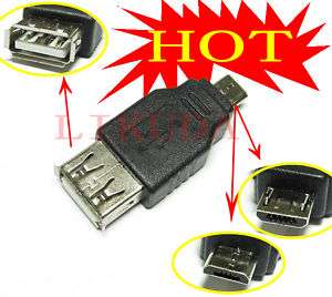 USB A Female to micro usb 5 Pin Male Adapter Converter  