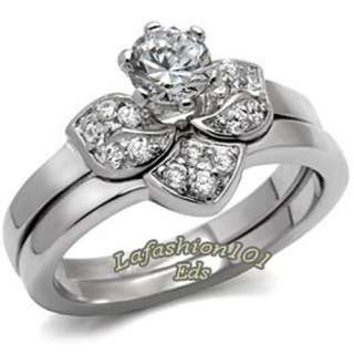 40ct Stainless Steel Womens Wedding/Engagement Ring Set SIZE 10 