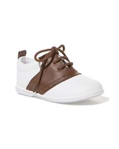 New LAmour Infant Boys 2342 Brown Leather Saddle Shoes  
