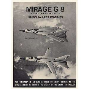  1970 Dassault Mirage G8 Variable Wing Aircraft Print Ad 