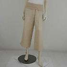 new women pure dkny pull on pant sz s $ 175 nwt beige linen cropped 