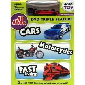   About Cars Motorcycles Trains DVD w/ Collectible Toy 