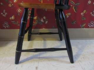   Decorated Deer on Black with Nutmeg Maple Thumback Chair 6011  