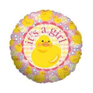  Its a Girl Pink Rubber Duckies 18 Mylar Balloon: Health 