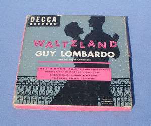 Vintage 4 Record Box Set GUY LOMBARDO Waltzland 45 RPM  