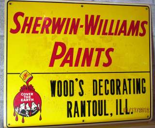 VINTAGE SHERWIN WILLIAMS PAINTS METAL SIGN SWP PAINT SIGNS  