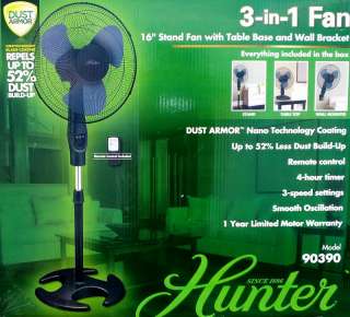 NEW Hunter 16 Oscillating 3 in 1 Table Stand Wall Fan  