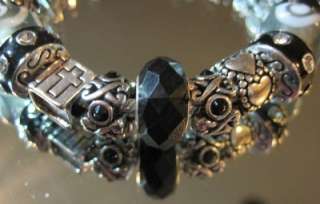 Authentic PANDORA Bracelet with 925 Beads & Charms   Classy Black 