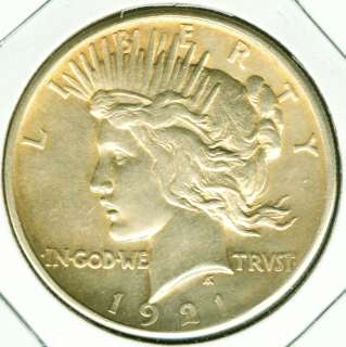 1921 P Peace Silver Dollar   Choice AU  
