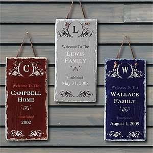 Date Established Personalized Family Name Wall Plaque:  