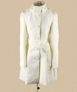 Womens Single breasted Button Outerwear Mid length Trench Coat Jacket 