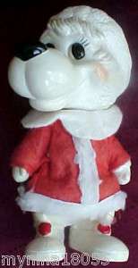 1977 Creative Mfg Plastic Santa Dog Still Bank  