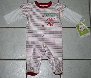   Circo White Striped SANTA LOVES ME Sleep & Play ~Infant Sizes  