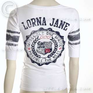 LORNA JANE XS 6 8 Activewear 3/4 Sleeve Sports Top T Shirt Tee White 
