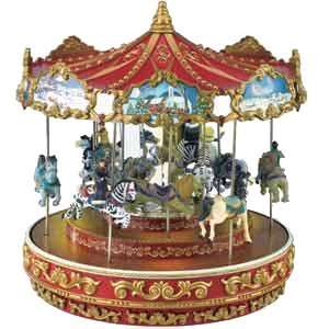    Incredible Triple Decker Carousel By Mr. Christmas 