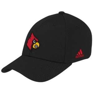 adidas Louisville Cardinals Black Basic Logo Flex Fit Hat (Small 