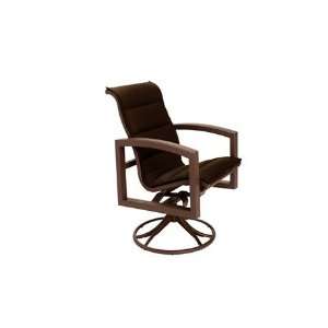  Padded Sling Aluminum Arm Swivel Rocker Patio Dining Chair Textured 