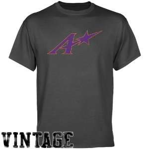  Evansville Purple Aces Charcoal Distressed Logo Vintage T 
