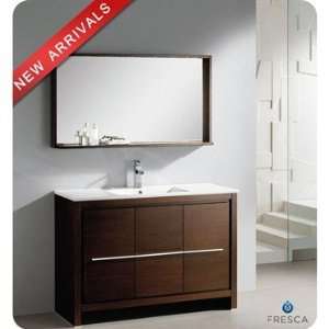  Fresca Allier 48 Inch Wenge Brown Modern Bathroom Vanity 