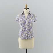 Gloria Vanderbilt Petites Floral Chambray Camp Shirt 