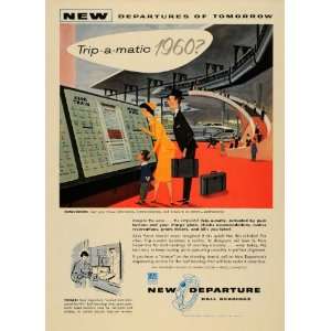  1956 Ad New Departure Ball Bearing Jules Verne Airport 