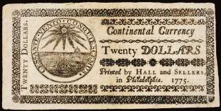 Continental Currency, May 10, 1775, Marbled, $20  