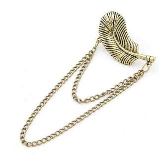  Punk Rock Chain Feather Leaf Tassel Dangle Ear Cuff Warp Clip Earring