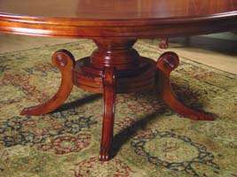 72 Round Mahogany Single Pedestal Dining Table  