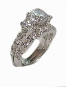 25CT WEDDING ENGAGEMENT RING SET SIMULATED DIAMOND  