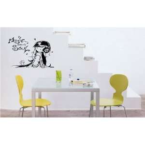   Wall MURAL Decal Sticker ANIME MUSIC LIFE GIRL S 978: Home & Kitchen