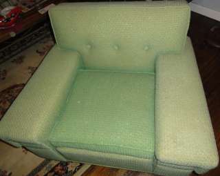   modern green sparkly Kroehler big upholstered chair /AWESOME!  