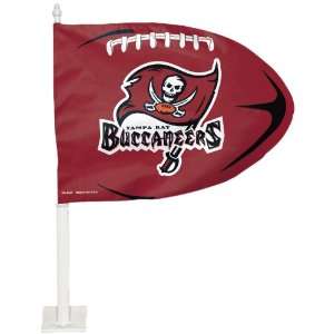  NFL Tampa Bay Buccaneers Football Shaped Car Flag: Sports 