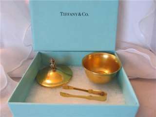 Vintage Tiffany & Co. Miniature Sugar Bowl with Tongs Sterling Silver 