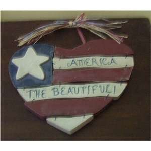   Decorative Heart shaped America the Beautiful Plaque: Home & Kitchen